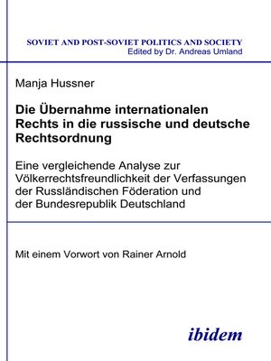 cover image of Die Übernahme internationalen Rechts in die russische und deutsche Rechtsordnung